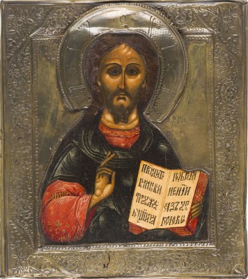 Bild IKONE MIT CHRISTUS PANTOKRATOR MIT RIZA