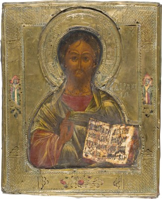 Bild IKONE MIT CHRISTUS PANTOKRATOR MIT RIZA
