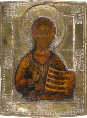 Bild IKONE MIT CHRISTUS PANTOKRATOR MIT RIZA