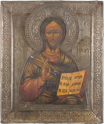 Bild IKONE MIT CHRISTUS PANTOKRATOR MIT RIZA
