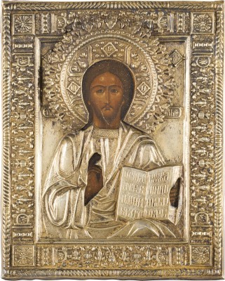 Picture KLEINE IKONE MIT CHRISTUS PANTOKRATOR MIT OKLAD