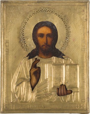 Picture KLEINE IKONE MIT CHRISTUS PANTOKRATOR MIT OKLAD