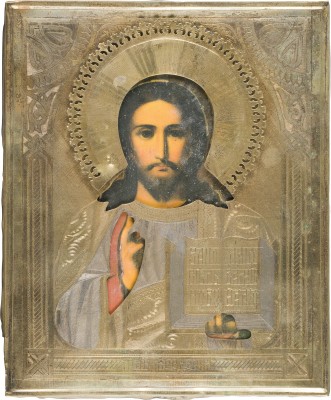 Picture KLEINE IKONE MIT CHRISTUS PANTOKRATOR MIT OKLAD