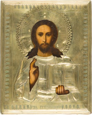Bild KLEINE IKONE MIT CHRISTUS PANTOKRATOR MIT OKLAD
