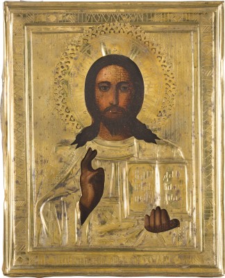Picture KLEINE IKONE MIT CHRISTUS PANTOKRATOR MIT OKLAD