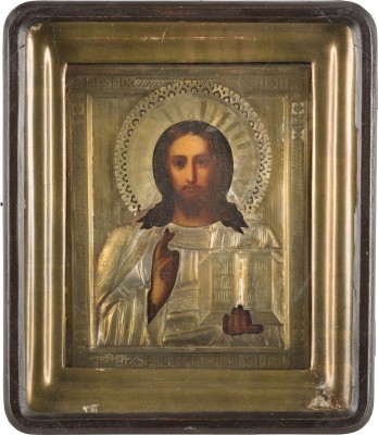 Picture IKONE MIT CHRISTUS PANTOKRATOR MIT OKLAD IM KIOT