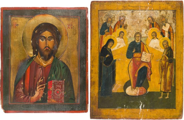 Auktion 151<br>ZWEI IKONEN: ERWEITERTE DEESIS UND CHRISTUS PANTOKRATOR