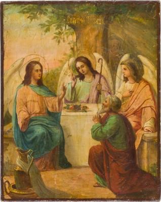 Bild KLEINE IKONE MIT DER ALTTESTAMENTLICHEN DREIFALTIGKEIT