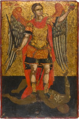 Picture FEINE IKONE MIT DEM ERZENGEL MICHAEL ALS SEELENWÄGER (PSYCHOPOMPOS)