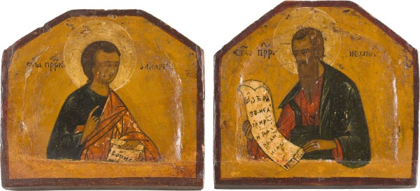 Auction 151<br>ZWEI IKONEN-FRAGMENTE MIT DEN PROPHETEN ZACHARIAS UND JONA