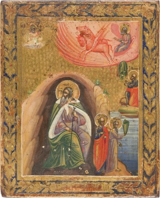 Picture MINIATUR-IKONE MIT DEM PROPHETEN ELIAS UND SEINER FEURIGEN HIMMELFAHRT