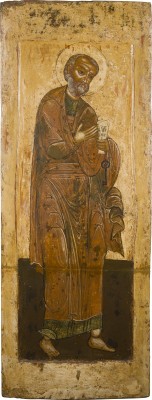 Auction 151<br>MONUMENTALE IKONE MIT DEM APOSTEL PETRUS AUS EINER KIRCHEN-IKONOSTASE
