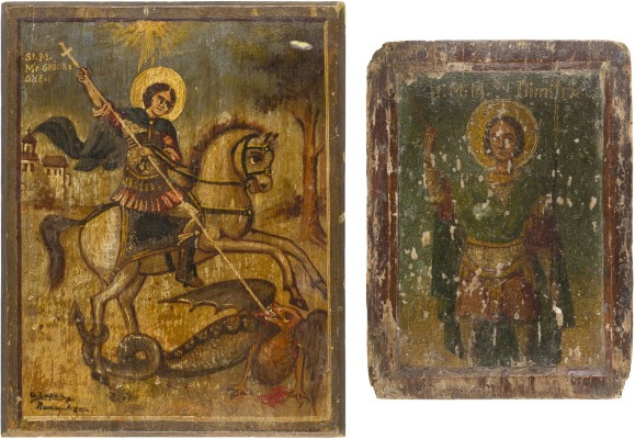 Auction 151<br>ZWEI IKONEN: HEILIGER DEMETRIOS UND GEORG DER DRACHENTÖTER