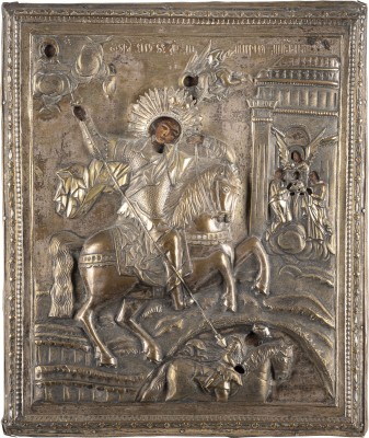 Bild IKONE MIT DEM HEILIGEN DEMETRIOS MIT OKLAD
