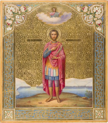 Auction 151<br>SEHR FEINE DATIERTE IKONE MIT DEM KRIEGERHEILIGEN THEODOR STRATELATES