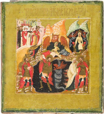 Picture KLEINE IKONE MIT DEM HEILIGEN THEODOR TIRON NACH DER STROGANOW-IKONE VON NIKIFOR ISTOMIN SAVIN