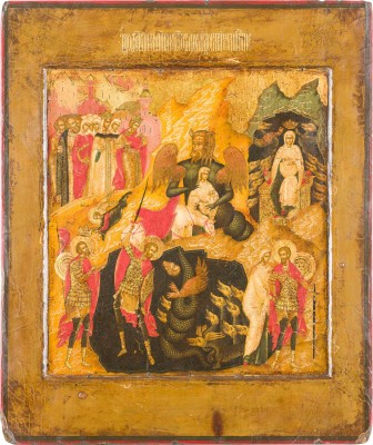 Picture FEINE IKONE MIT DEM HEILIGEN THEODOR TIRON NACH DER STROGANOW-IKONE VON NIKIFOR ISTOMIN SAVIN