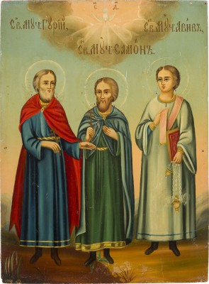 Picture IKONE MIT DEN HEILIGEN SAMON, GURIJ UND AVIV