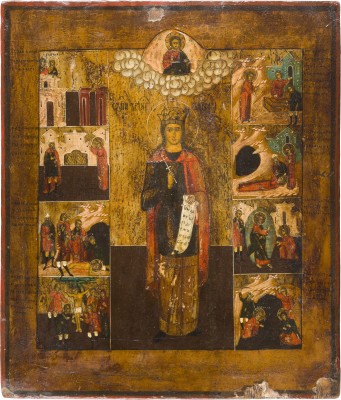 Picture VITA-IKONE MIT DER HEILIGEN BARBARA MIT SZENEN IHRER VITA UND IHRES MARTYRIUMS