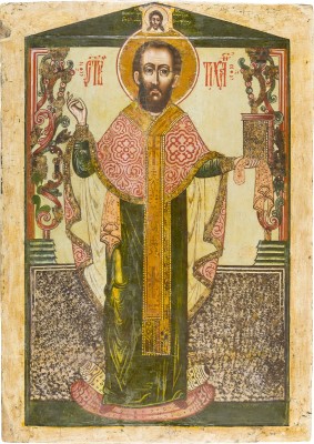 Picture MONUMENTALE IKONE MIT DEM HEILIGEN TICHON VON AMATHUS AUS EINER KIRCHEN-IKONOSTASE