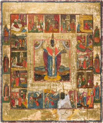 Bild GROSSE VITA-IKONE MIT DEM HEILIGEN NIKOLAUS VON MYRA