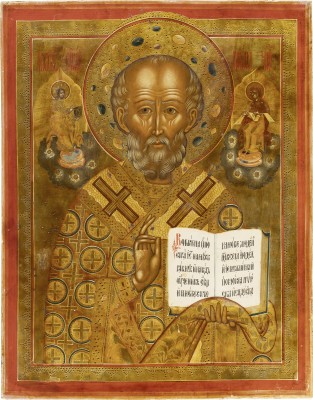 Bild GROSSFORMATIGE UND FEINE IKONE MIT DEM HEILIGEN NIKOLAUS VON MYRA