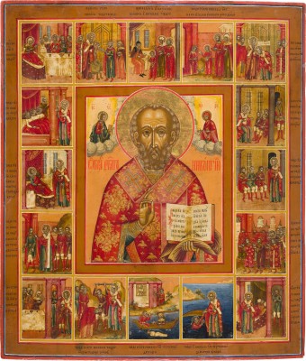 Picture FEINE UND GROSSE VITA-IKONE MIT DEM HEILIGEN NIKOLAUS VON MYRA