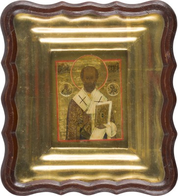 Bild MINIATUR-IKONE MIT DEM HEILIGEN NIKOLAUS VON MYRA IM KIOT