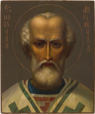 Auction 151<br>GROSSE IKONE MIT DEM HEILIGEN NIKOLAUS VON MYRA