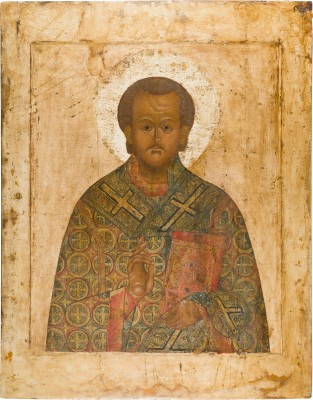 Picture MONUMENTALE IKONE MIT DEM HEILIGEN JOHANNES CHRYSOSTOMUS (?) AUS EINER KIRCHEN-IKONOSTASE