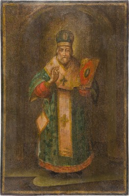 Bild GROSSFORMATIGE IKONE MIT DEM HEILIGEN NIKOLAUS VON MYRA