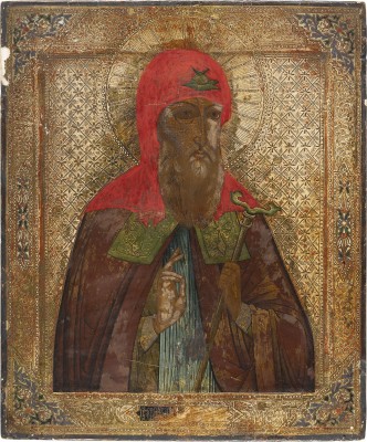 Bild GROSSFORMATIGE IKONE MIT DEM HEILIGEN HERMOGEN, PATRIARCH VON MOSKAU