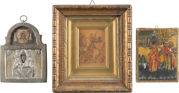 Picture DREI KLEINE IKONEN: HEILIGER SPIRIDON, NIKOLAUS VON MYRA UND GEORG