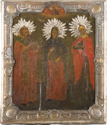 Bild IKONE MIT DEN HEILIGEN SIMEON, ANNA UND MAFRA MIT BASMA