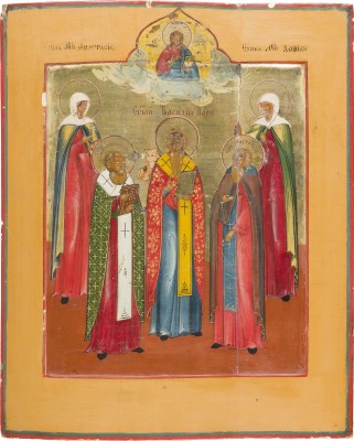 Bild IKONE MIT DEN HEILIGEN ANASTASIA, ATHANASIOS, BASILIUS DEM GROSSEN, MICHAEL UND DARIA