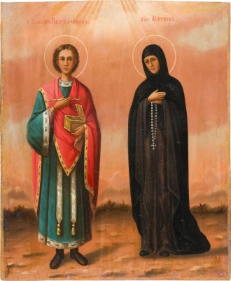 Picture IKONE MIT DEN HEILIGEN PANTELEIMON UND MATRONA