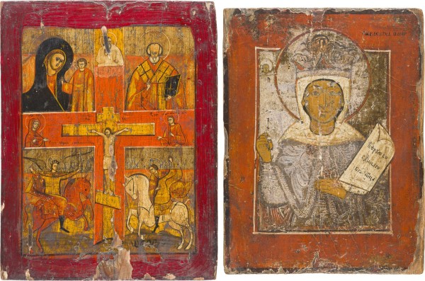 Auktion 151<br>ZWEI IKONEN: HEILIGE PARASKEWA UND VIERFELDER-IKONE
