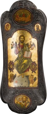 Picture MONUMENTALE IKONE MIT CHRISTUS PANTOKRATOR 'ERLÖSER UNTER DEN ENGELMÄCHTEN'