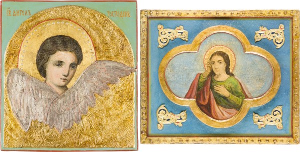 Auction 151<br>ZWEI IKONEN: CHERUB UND JOHANNES EVANGELISTA
