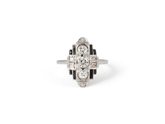 Picture ART DÈCO ONYX DIAMANT RING