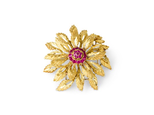 Picture SATINIERTE BLÜTEN BROSCHE