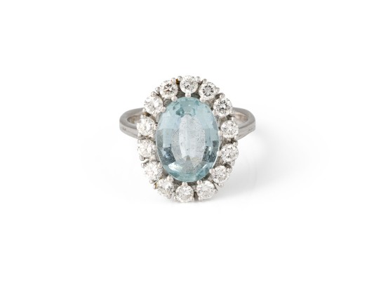 Picture AQUAMARIN ENTOURAGE RING