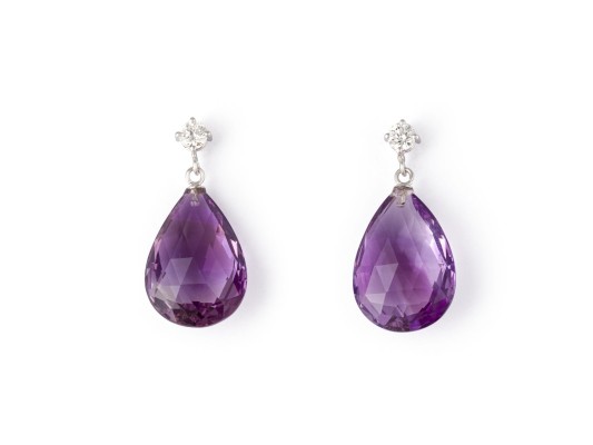 Picture GROßE AMETHYST OHR HÄNGER