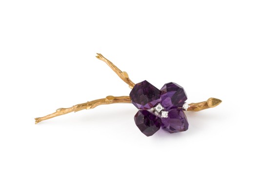 Bild AMETHYST BLUMEN BROSCHE
