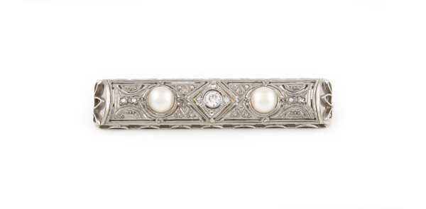 Bild ART DÉCO BROSCHE MIT PERLEN UND DIAMANTEN