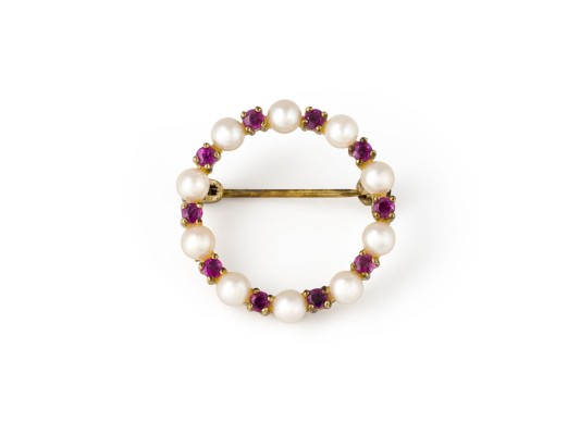 Bild PERLEN KRANZ BROSCHE