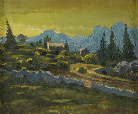 Auction 154<br>'PROVENCE CYPRESS TREES AGAINST THE CHAINE DES ALPILLES'