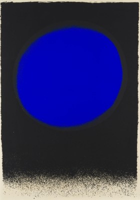 Bild 'SCHWARZ-BLAU (MIT HELLER MODULIERTER SONNE)' (1962)