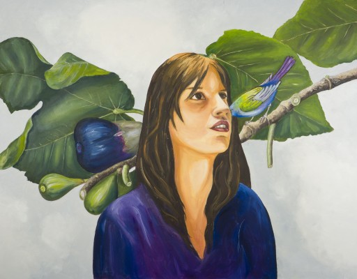 Bild 'DIE BOTSCHAFT DES VOGELS (FRAU VOR FEIGENBLÄTTER)' (2006)