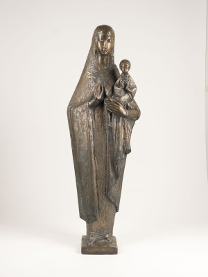 Bild GROSSE BRONZEFIGUR MARIA MIT KIND